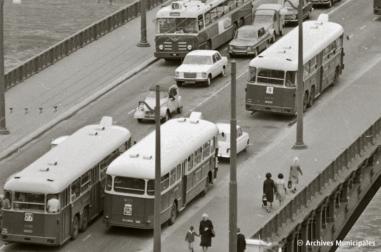 Le pont Lafayette en 1967, avec le VA3B2 n° 796, les PBR n° 1774 et 1781 ainsi que le SC2 n° 1677