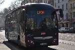 Le 139 de iDBUS est vu en arrivant à Lyon sur le cours Charlemagne. Mars 2014.