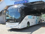 L'Irisbus Magelys PRO 12m80 n°126023 d'Autocars Planche qui dépose les passagers à la Gare de Perrache après avoir effectué la liaison TER Roanne - Lyon. Juin 2018. Photo : Richard VU.