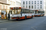 Le PR100 PA repeint n° 2754 à l'arrêt St Alexandre en octobre 1986, précédant le PR100 MI n° 3729