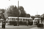 Les Berliet PCR n° 1225 et 1224 au terminus de Perrache des autobus de substitution au tramway en août 1956