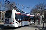 L'ETB12 n° 1844 au terminus de Grange Blanche le 24/02/2014, premier jour du retour des trolleybus