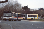 Le prototype du Mégabus au rond-point du Pont de Neuville en janvier 1990