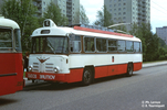 Le trolleybus-école ELR n° 10 rue des Sources en mai 1980